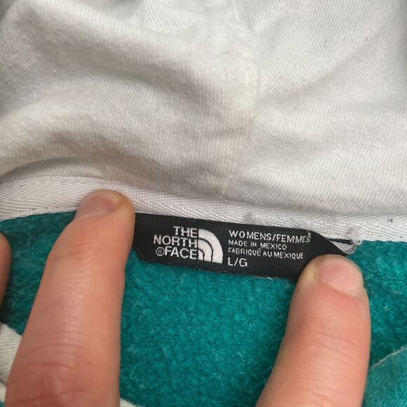 The North Face Pullover Hoodie Sweatshirt Womens Large Green Graphic Casual - Picture 3 of 15